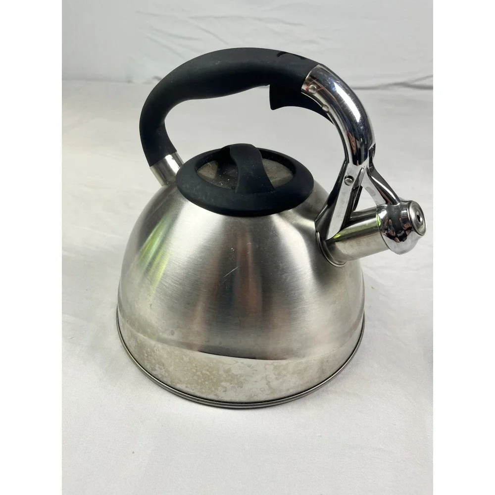 Masterclass Premium  Whistling Tea Kettle Bouilloire Sifflante 2.6 QT Gray Black